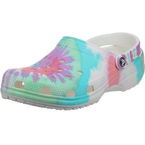 CROCS CLASSIC TIE-DYE GRAPHIC CLOG MULTICOLOR SIZE 8